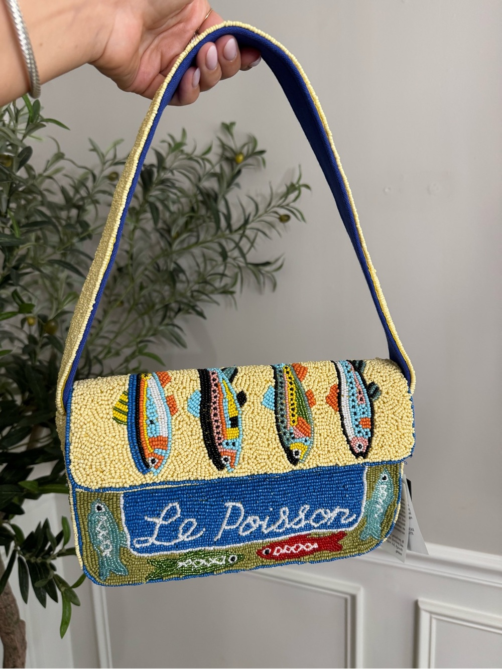 America & Beyond La Poisson Beaded Shoulder Bag